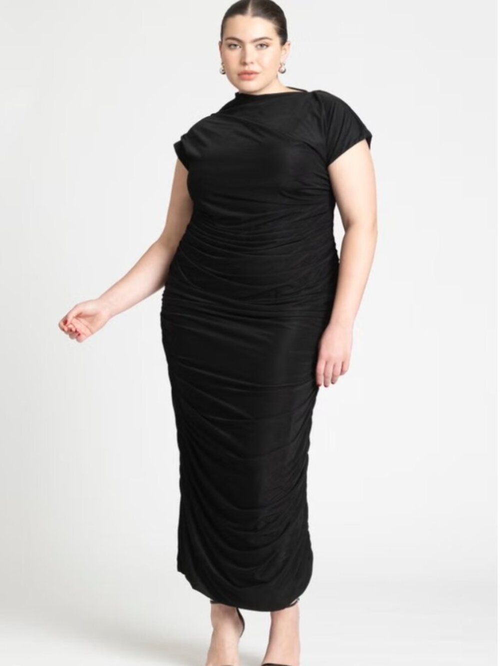 Eloquii Draped Asym Dress - Black
